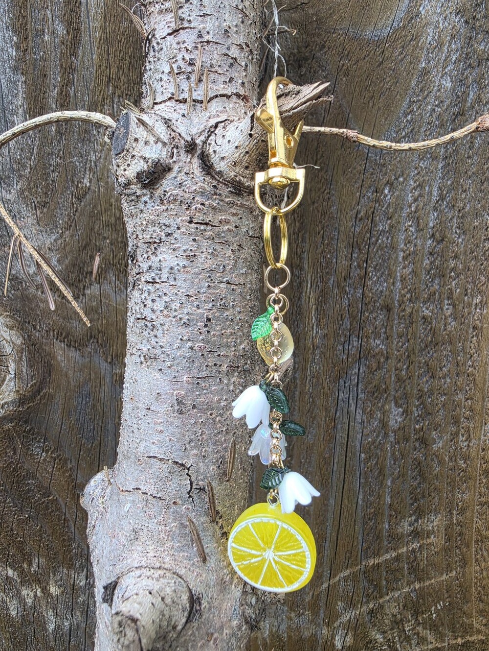 ​Cute Lemon & Lily of the Valley Flower Charm Keychain Bag Accessory